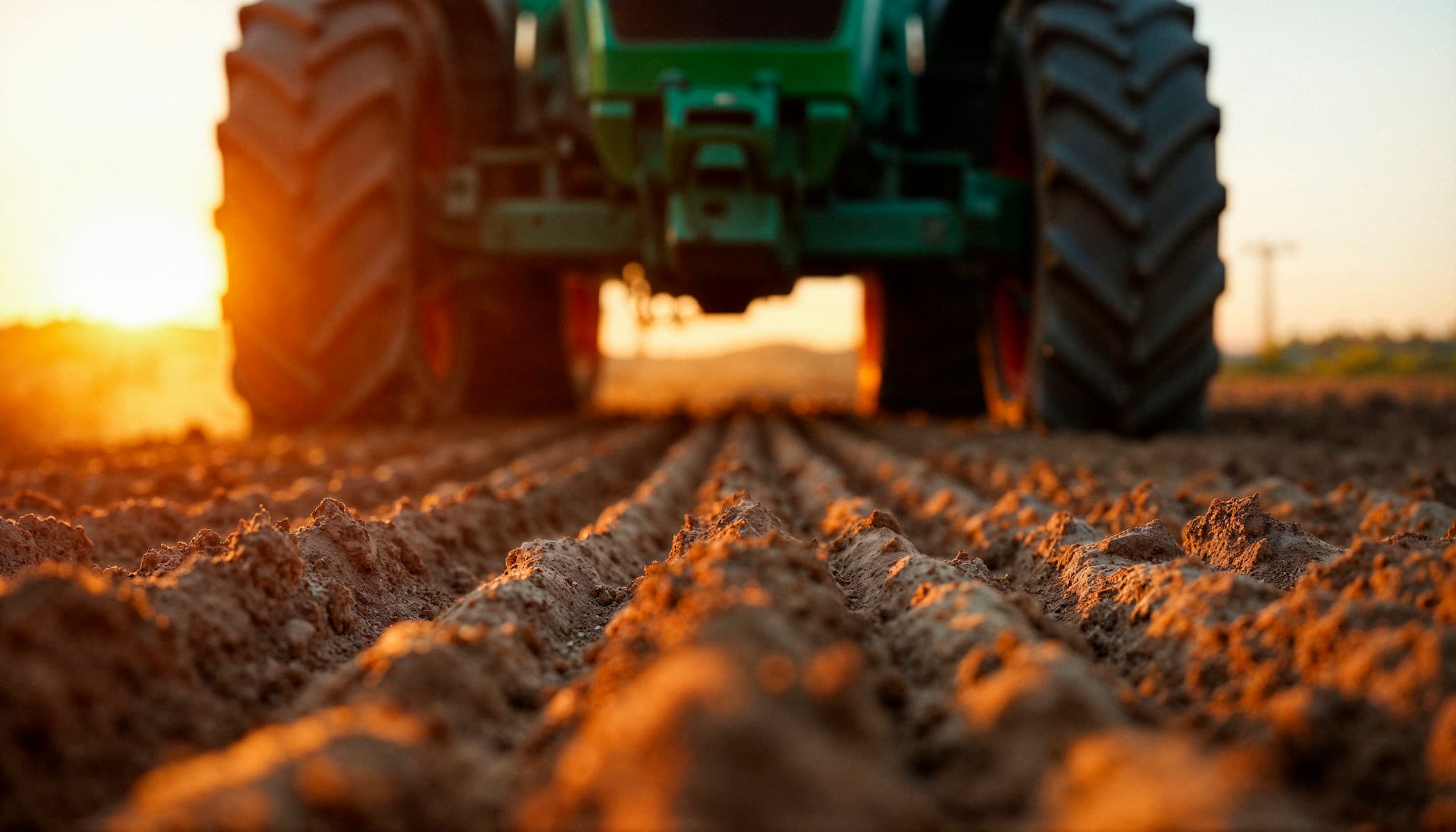 Tractor trabajando campo